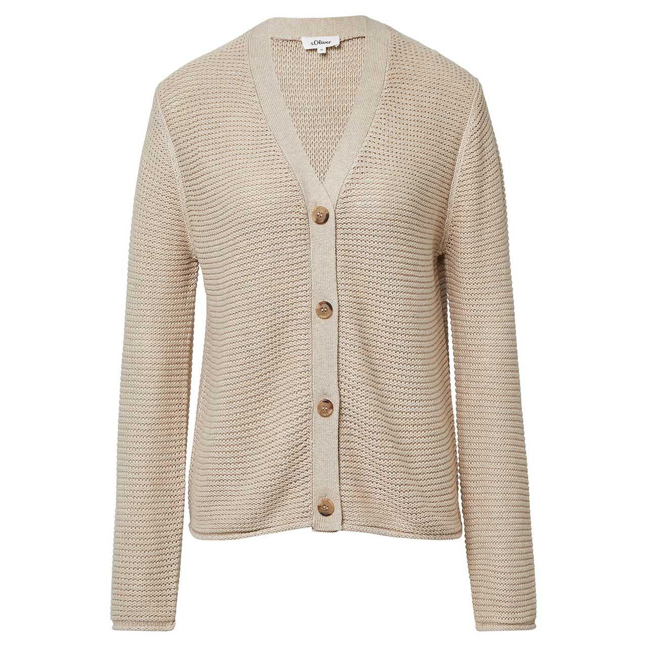 S Oliver Cardigan Strickjacke Beige Baumwolle Strickjacke In Beige