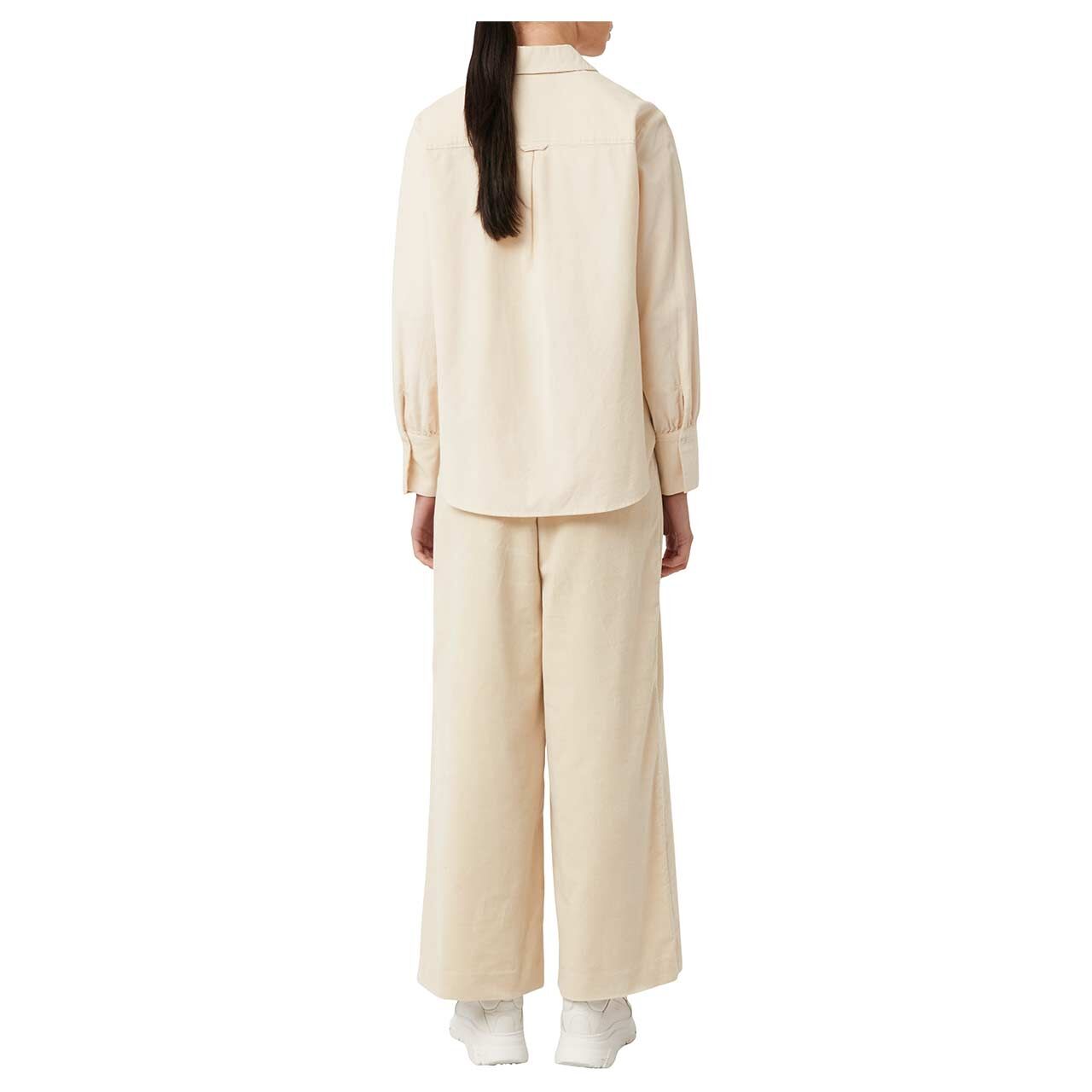 Damen Langarm Bluse von Comma in Beige, Rückansicht Model