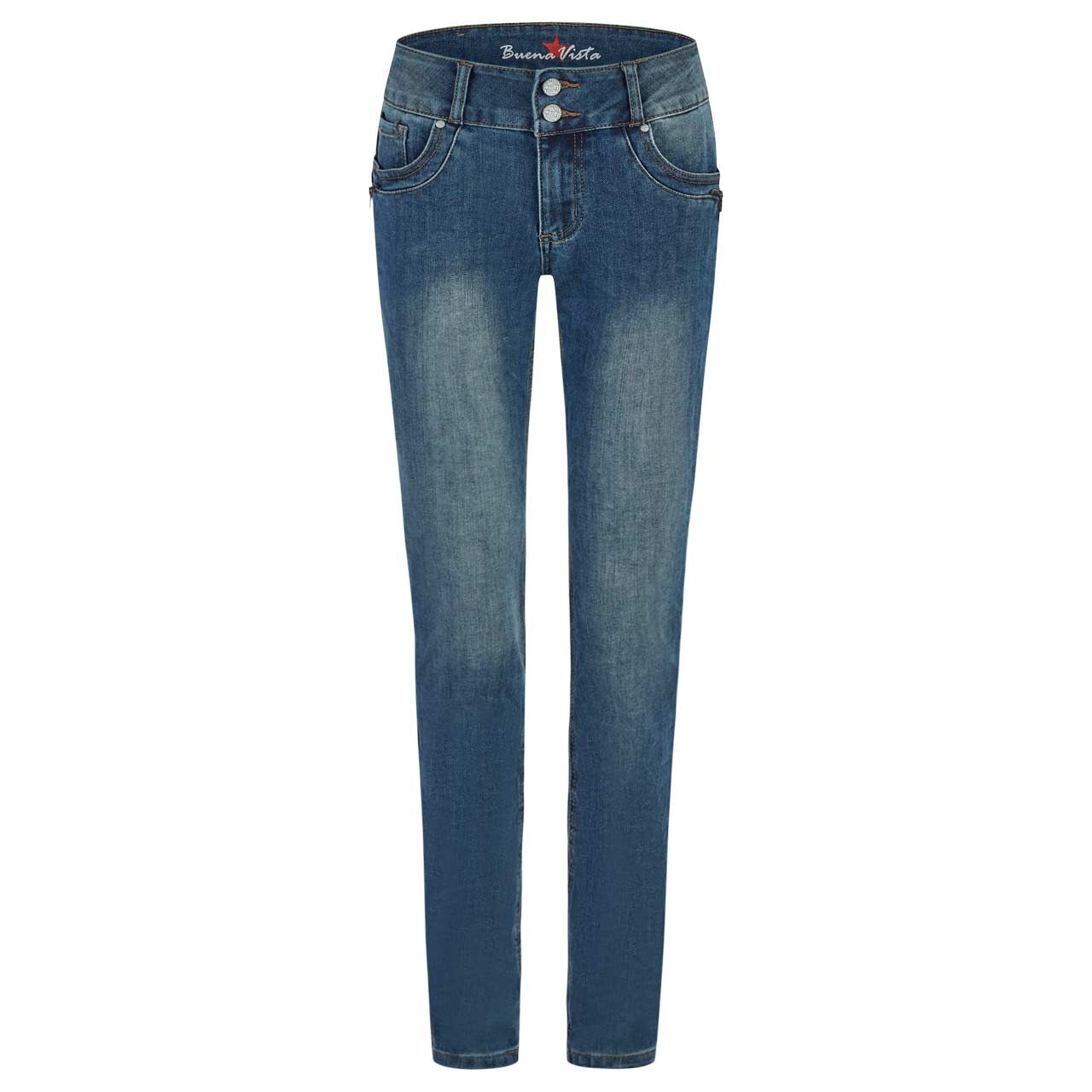 Damenjeans Tummyless-Z Stretch Denim von Buena Vista in Blau verwaschen, Vorderansicht