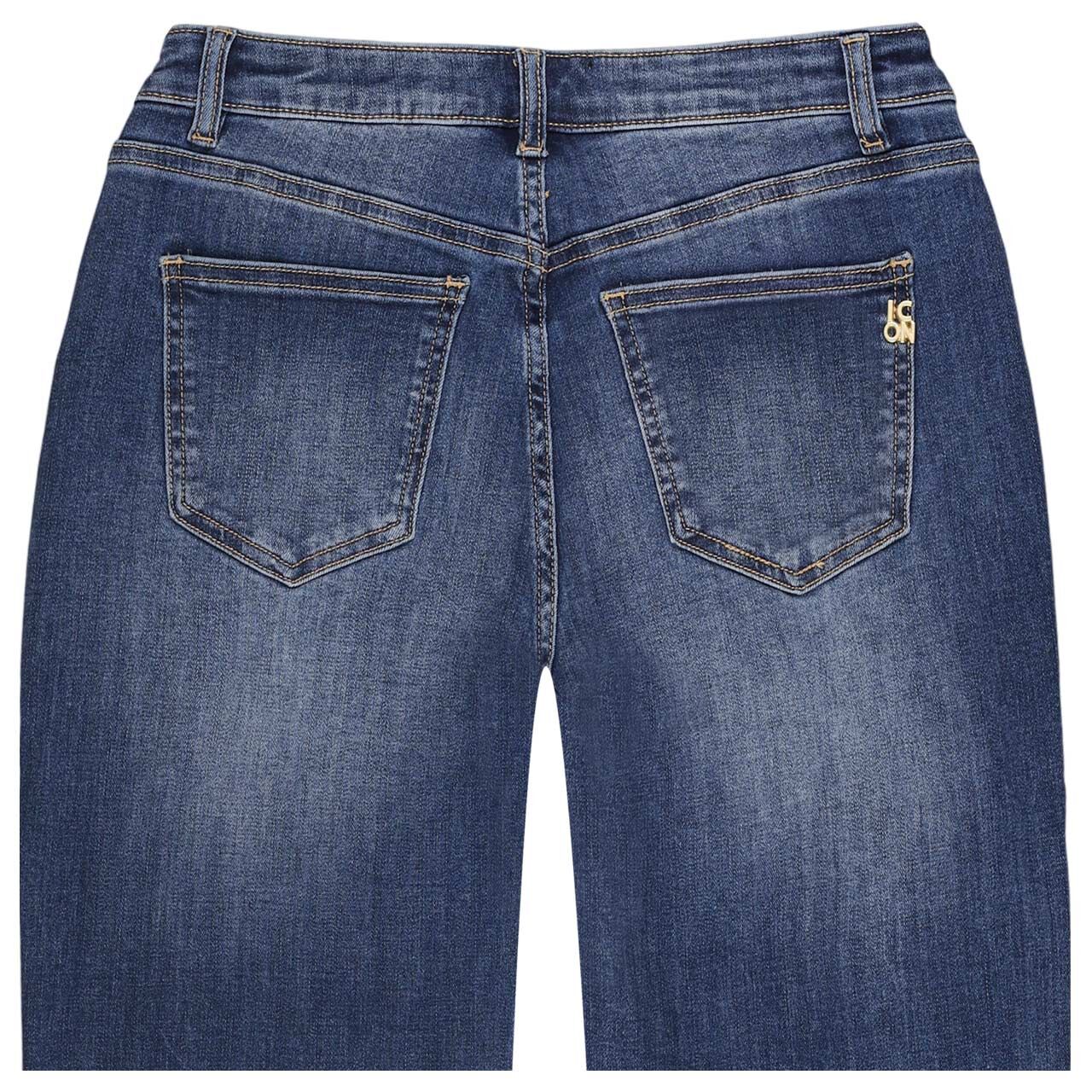 Damenjeans Pink Gin von Senoritas ICON in Blau angewaschen, Rückansicht