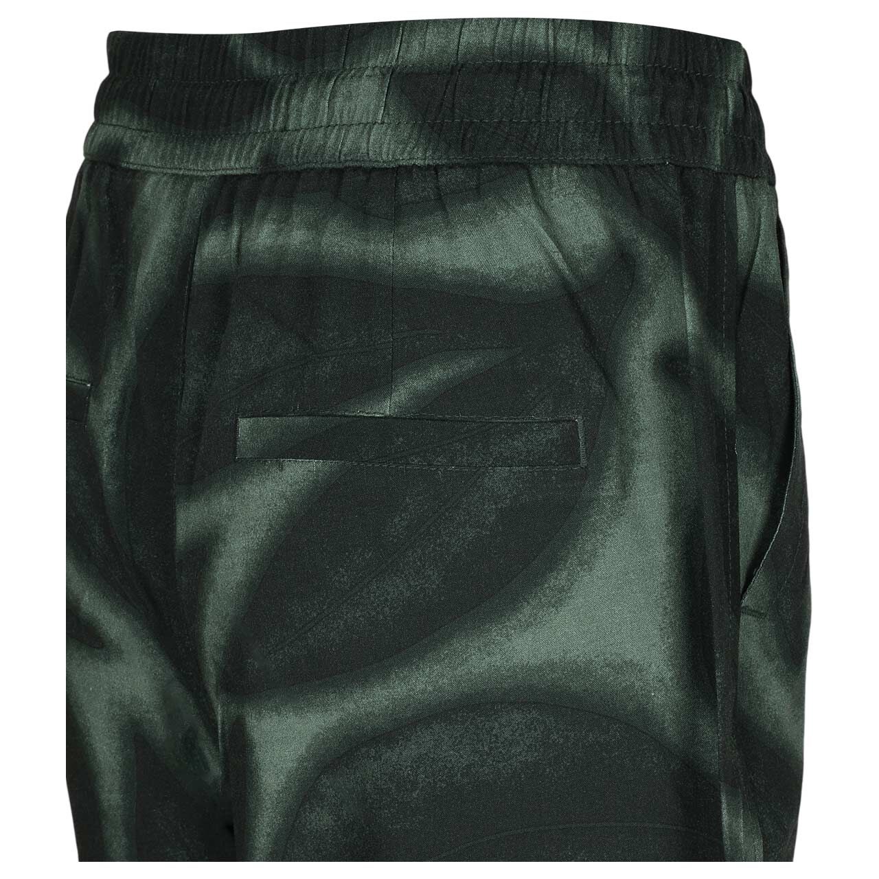 Stretch Damen 7/8 Hose Emee Wide Leg von Street One in Dunkelgrün mit Print, detaillierte Rückansicht