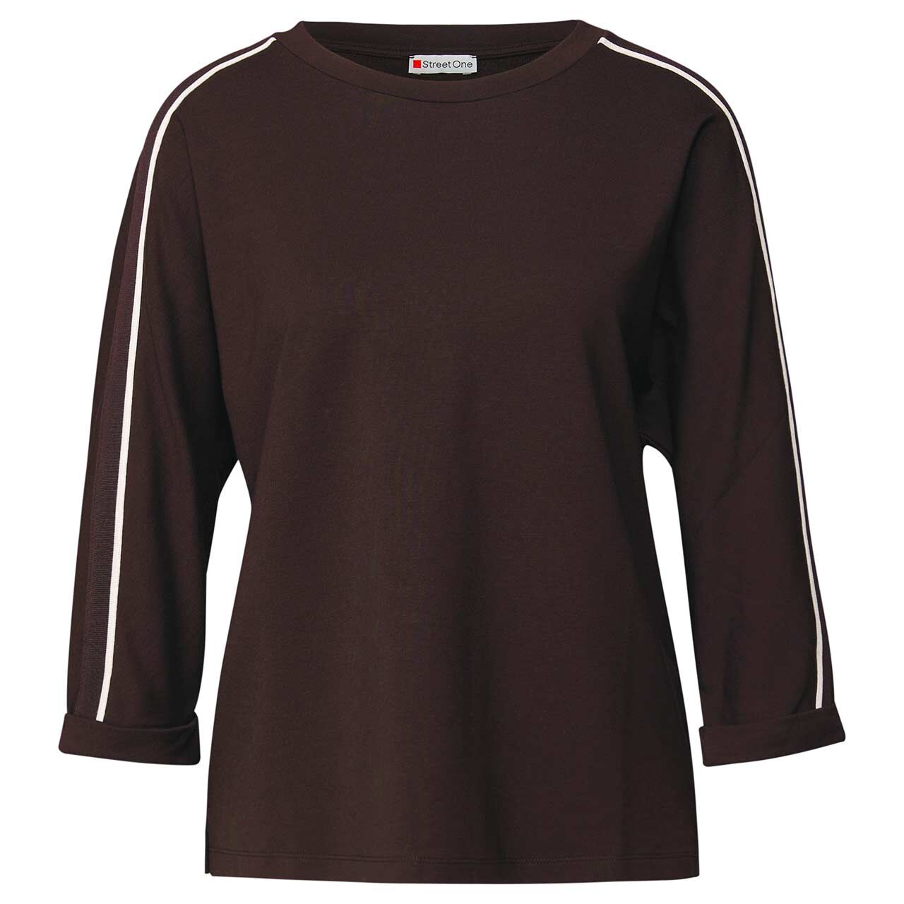 Street One Damen 3/4 Arm Shirt Deco Tape deep roast brown