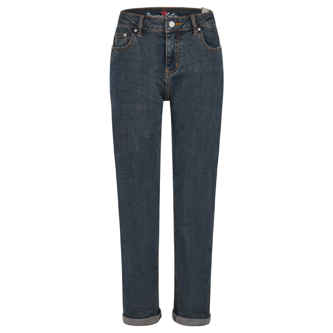 Damen Ankle Jeans Ibiza Cropped Stretch Denim von Buena Vista in Dunkelblau, Vorderansicht