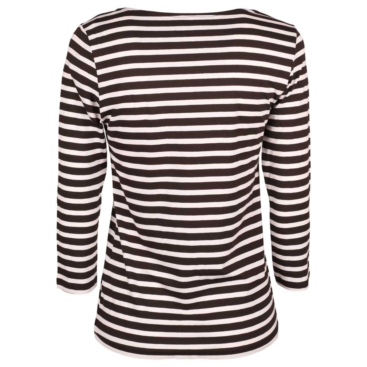 Damen 3/4 Arm Shirt von Munich Freedom in Braun gestreift, Rückansicht