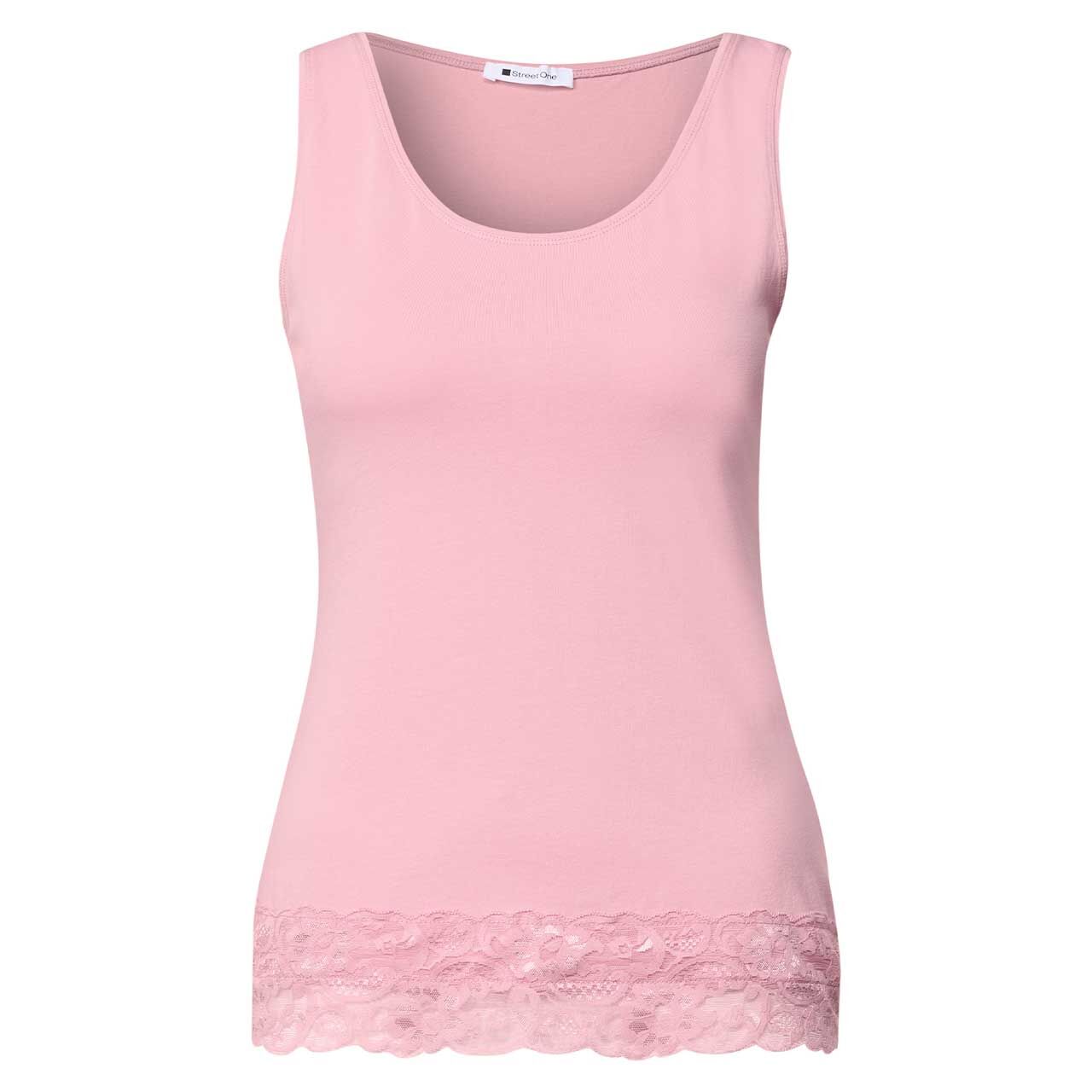 Street One Damen Top Basic Lace Cuff vintage blush