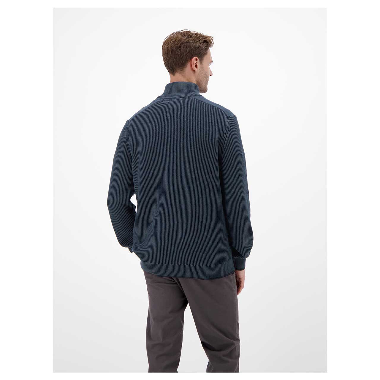 Herren Pullover Troyer von Lerros in Dunkelblau, Rückansicht am Model