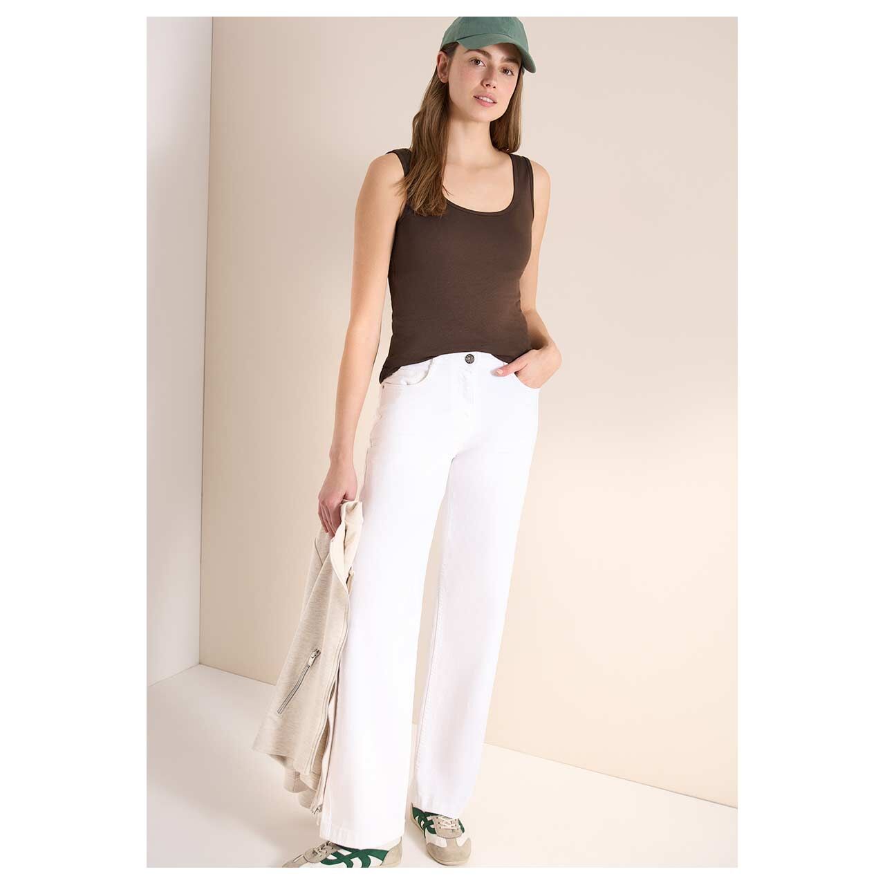 Damen Top Linda von Cecil in Dunkelbraun, Ganzkörperansicht am Model