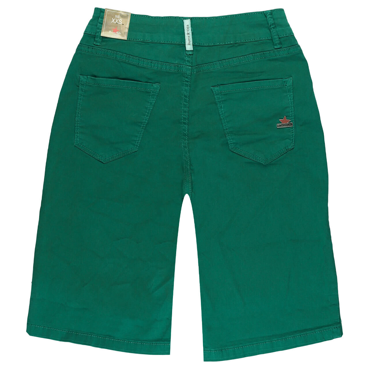 Damen Baumwollhose Italy-Short Stretch Twill von Buena Vista in Grün, Rückansicht