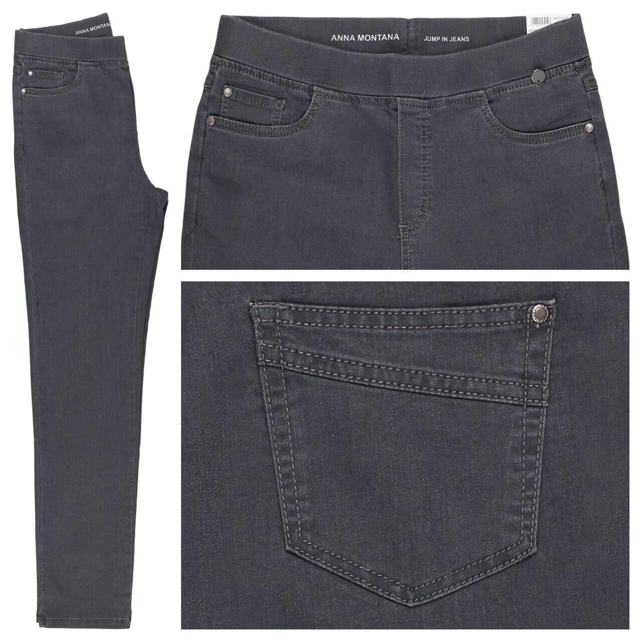Anna Montana Angelika Röhre Jump in Jeans steel grey
