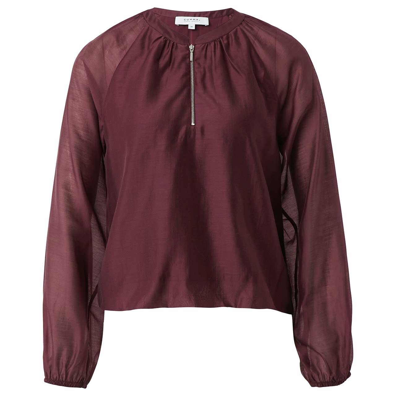 Comma Damen Langarm Bluse bordeaux