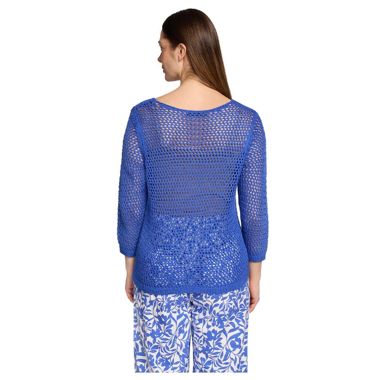 Damen 3/4 Arm Pullover von Betty Barclay in Royalblau, Rückansicht am Model