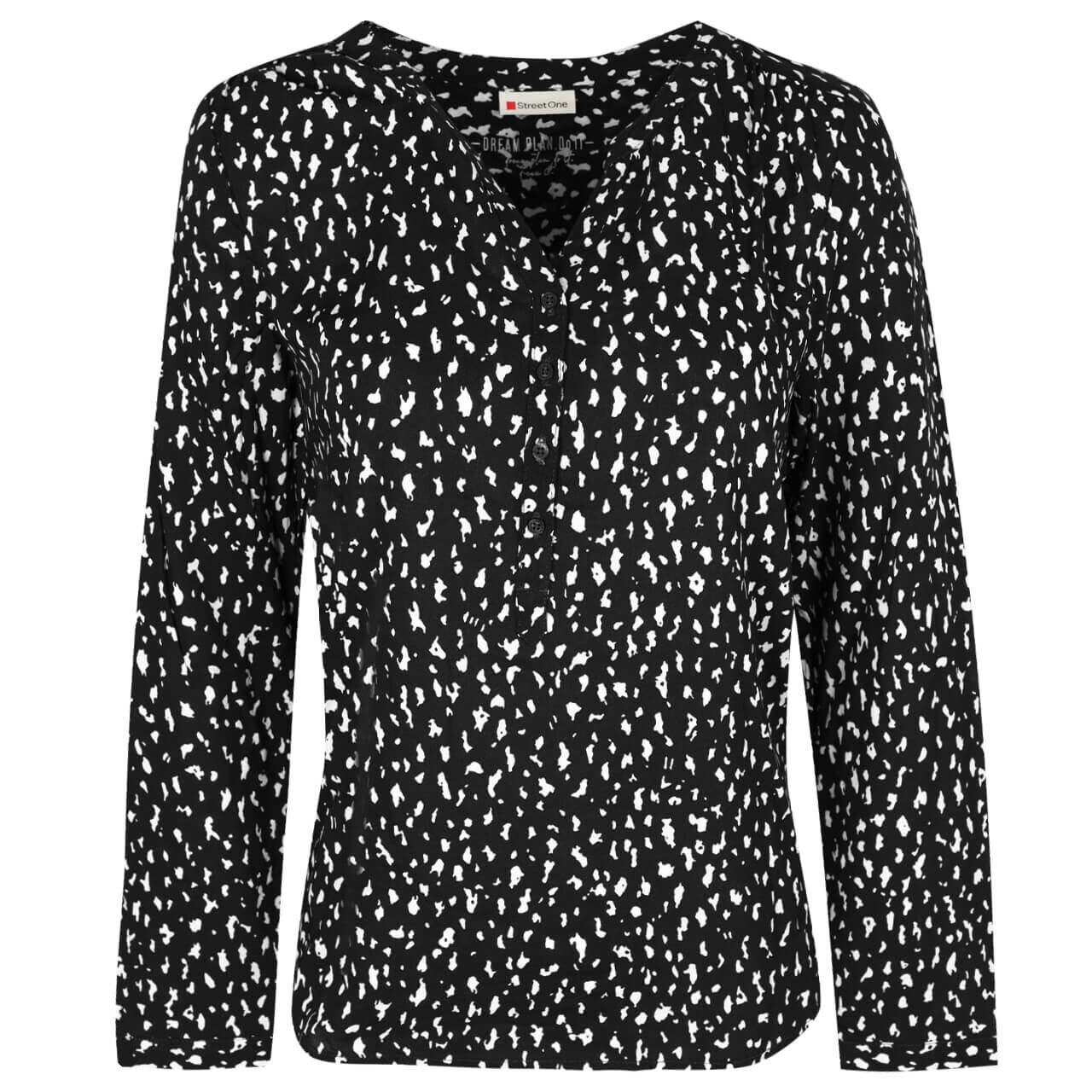 Street One Bamika Damen Bluse black print