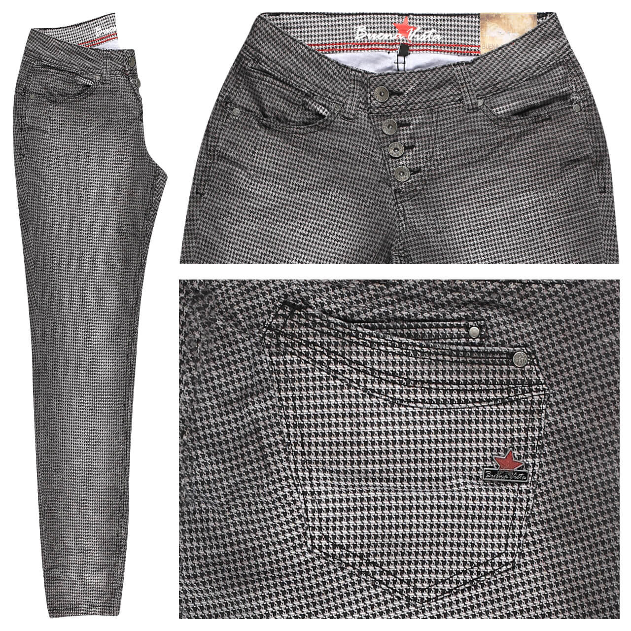 Buena Vista Malibu Stretch Twill Baumwollhose houndstooth Buena Vista Malibu Stretch Twill Baumwollhose houndstooth