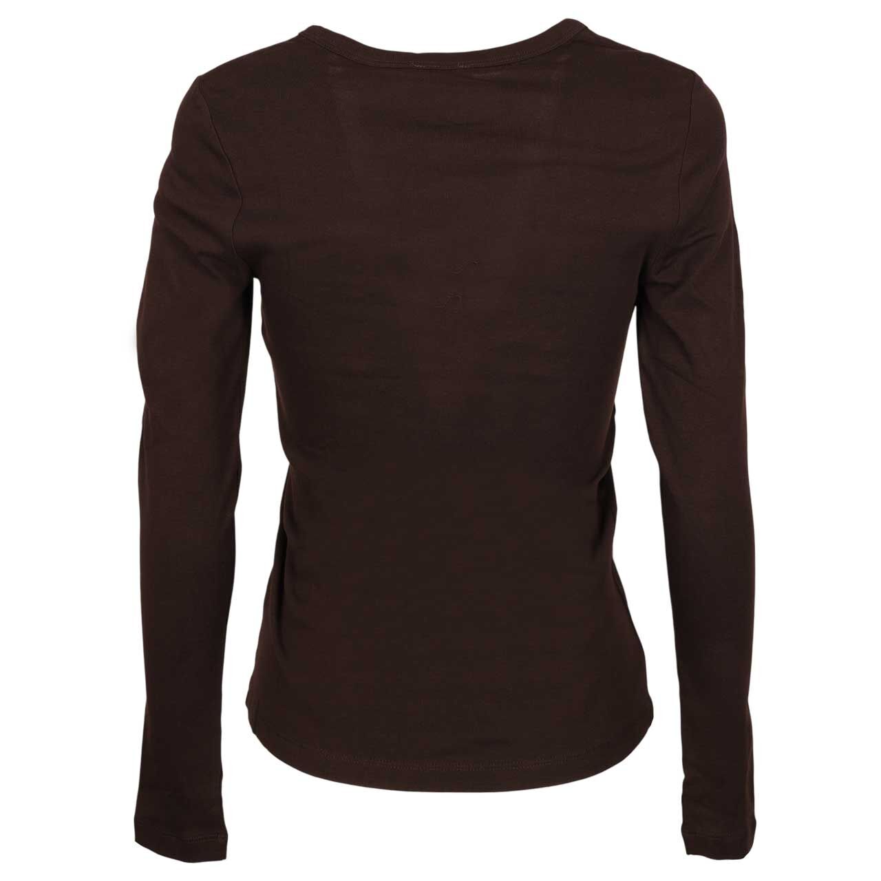 Damen Langarm Shirt von s.Oliver in Dunkelbraun, Rückansicht