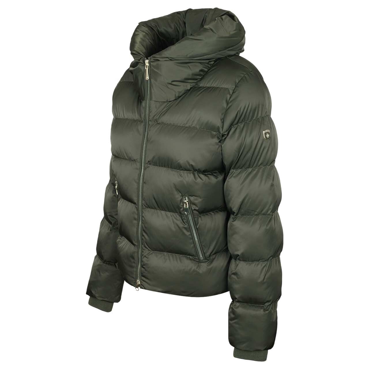 Damen Jacke Feenstaub Short von Wellensteyn in Dunkelgrün, detaillierte Seitenansicht