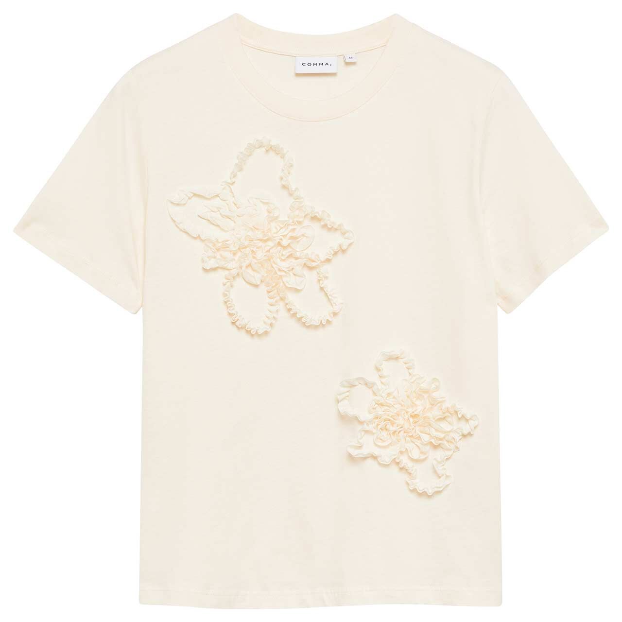 Comma Damen T-Shirt creme flower print