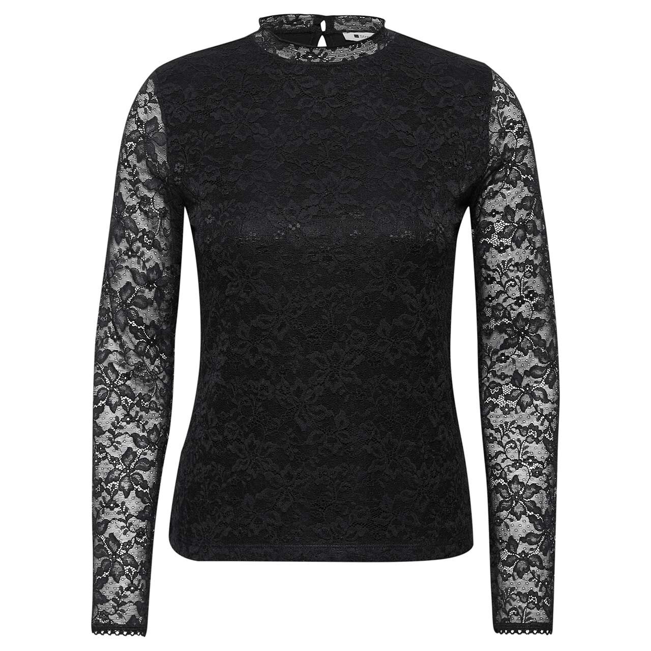 Street One Damen Langarm Shirt Lace Turtle Neck black