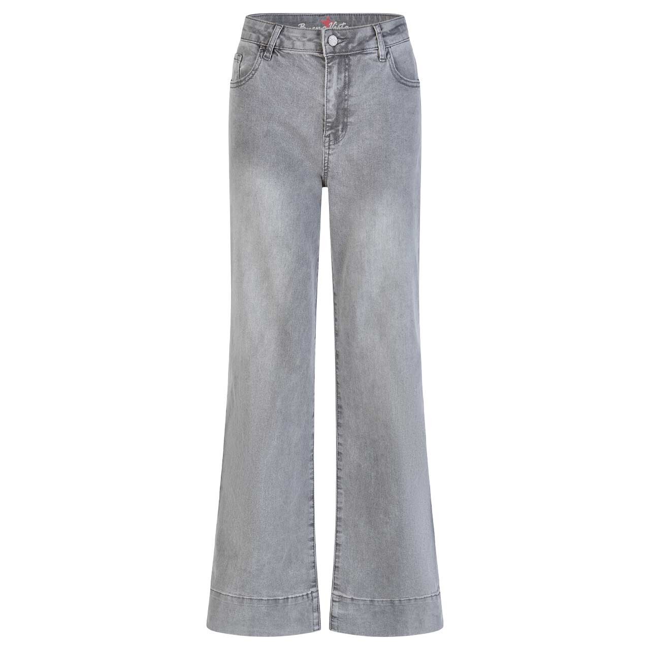 Damenjeans Wide Leg Stretch Denim von Buena Vista in Grau angewaschen, Vorderansicht