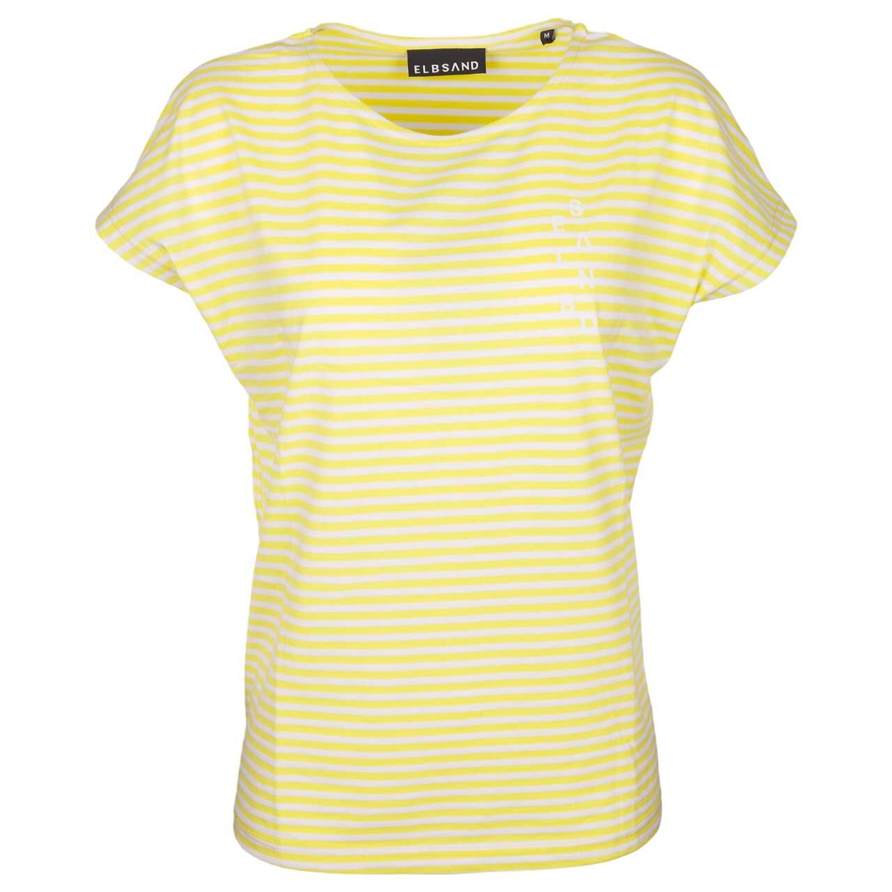 Elbsand Damen T-Shirt Selma yellow bright white stripe