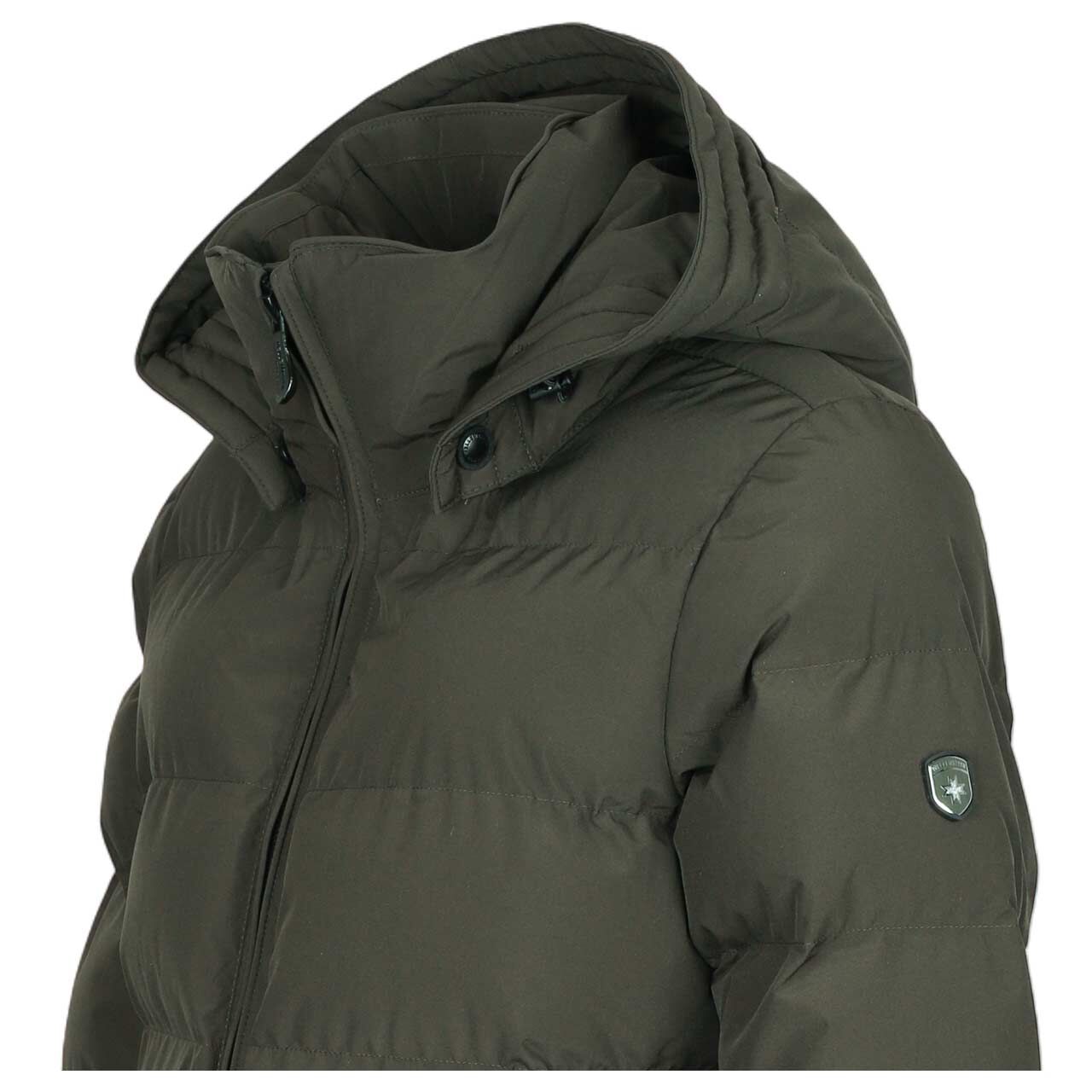 Damen Jacke Goldmine Long von Wellensteyn in Dunkelgrün, detaillierte Seitenansicht