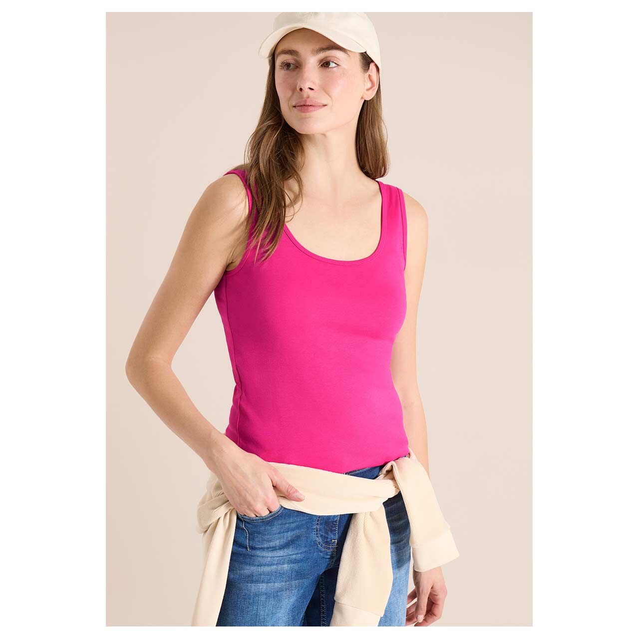 Damen Top Linda von Cecil in Pink, Vorderansicht am Model