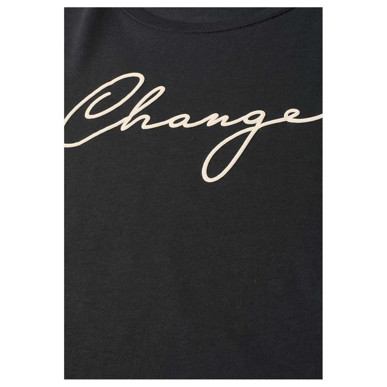Damen T-Shirt Puff Print Wording von Street One in Schwarz mit Print, Detailansicht Artwork
