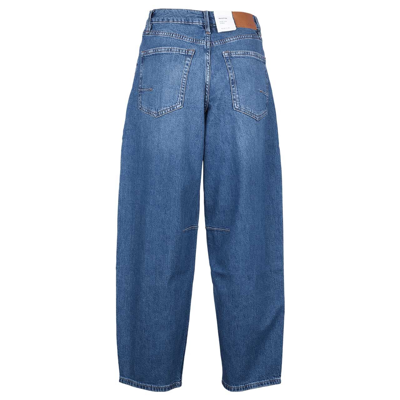 Stretch Damen Ankle Jeans Barrel Leg von s.Oliver in Blau angewaschen, Rückansicht