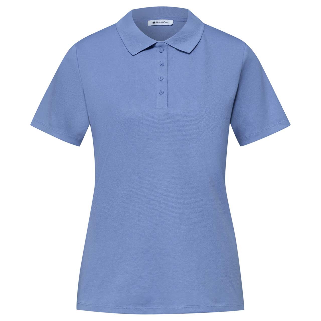 Street One Damen T-Shirt Rib Polo drift blue
