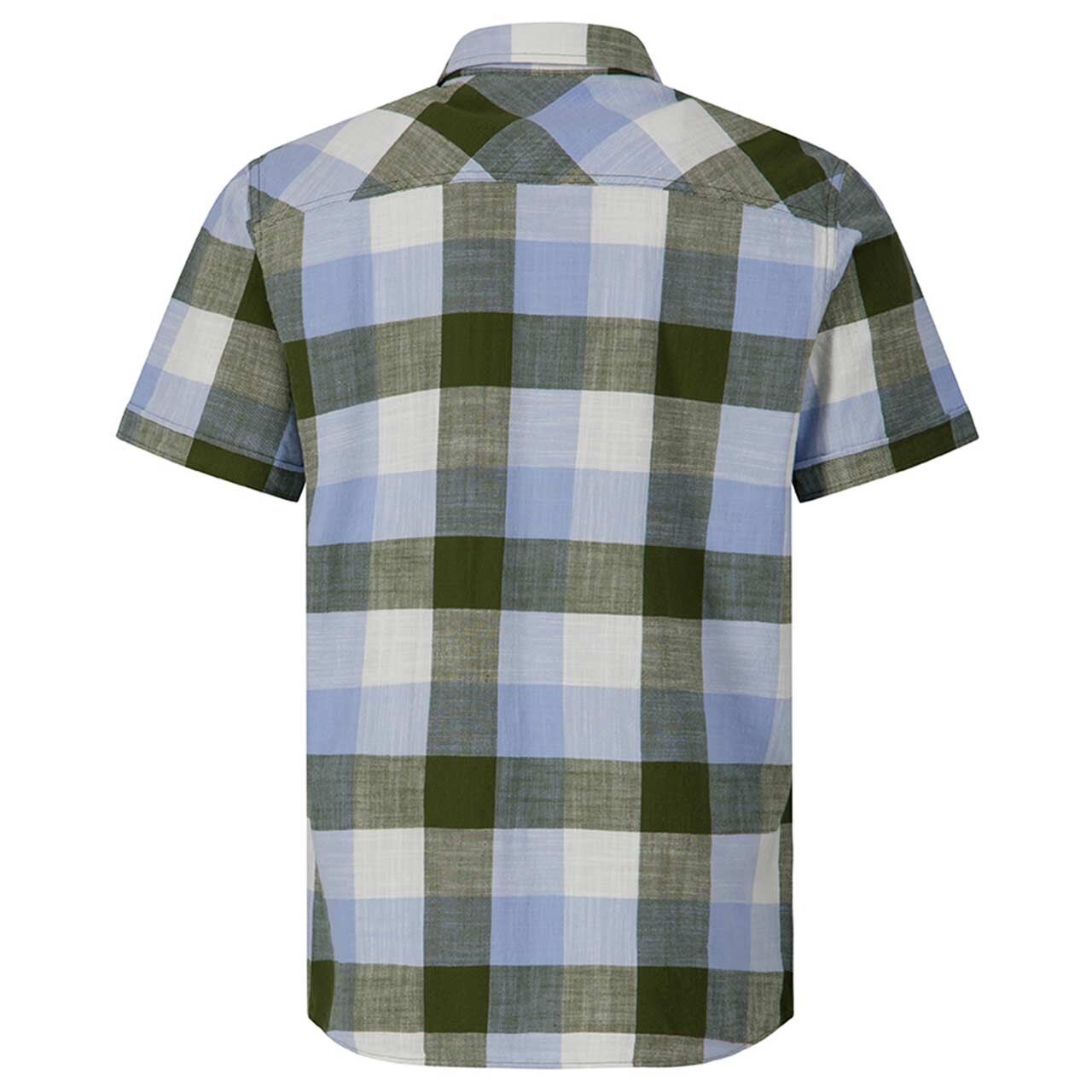 Herren Kurzarm Hemd von Pioneer in der Grün kariert, Rückansicht
