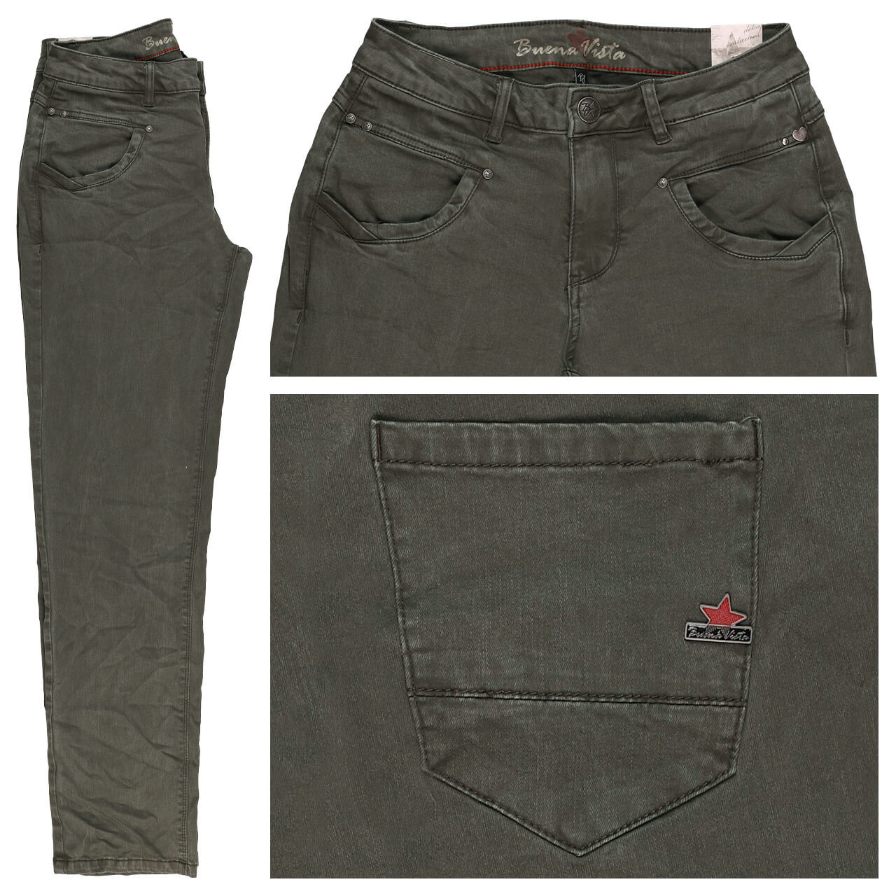 Buena Vista Anna C Straight Cropped Stretch Twill Ankle Baumwollhose ivy green Buena Vista Anna C Straight Cropped Stretch Twill Ankle Baumwollhose ivy green