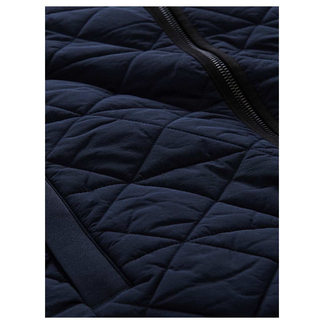 Herren Jacke Quilted Bomber Jacket von Tom Tailor in Dunkelblau, Detailansicht Material