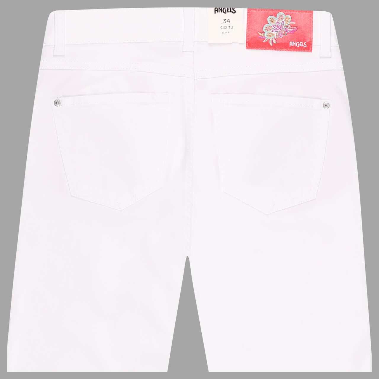 Damen 3/4 Jeans Cici TU Tape von Angels in Weiß, detaillierte Rückansicht