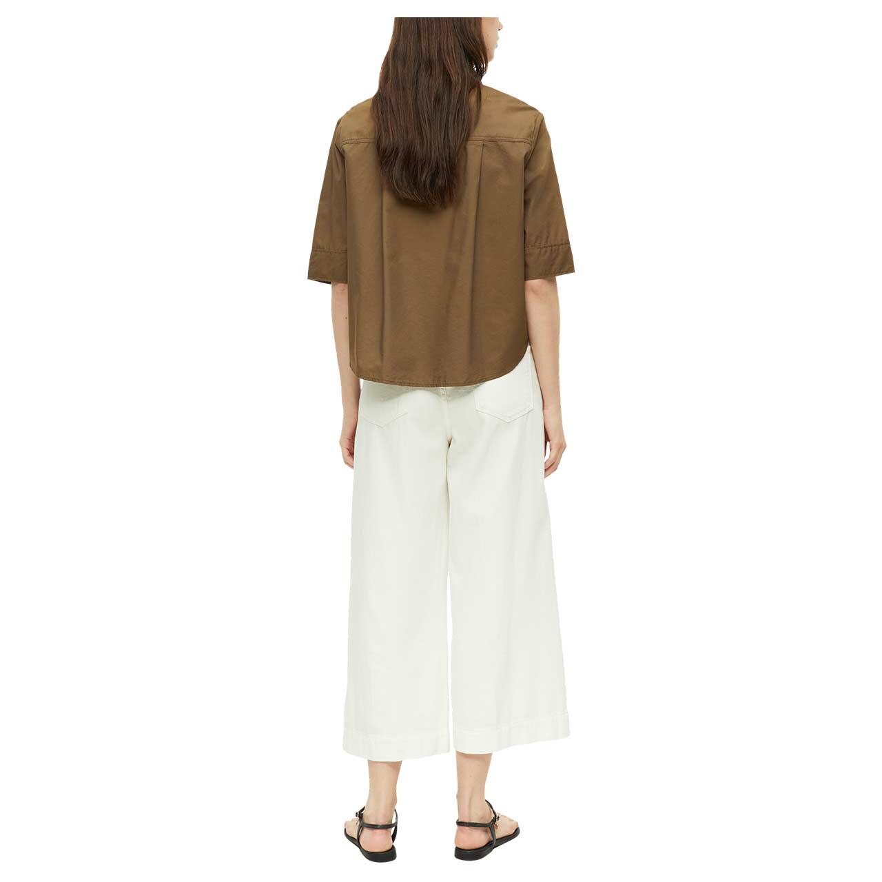 Damen Kurzarm Bluse von s.Oliver in Braun, Rückansicht am Model