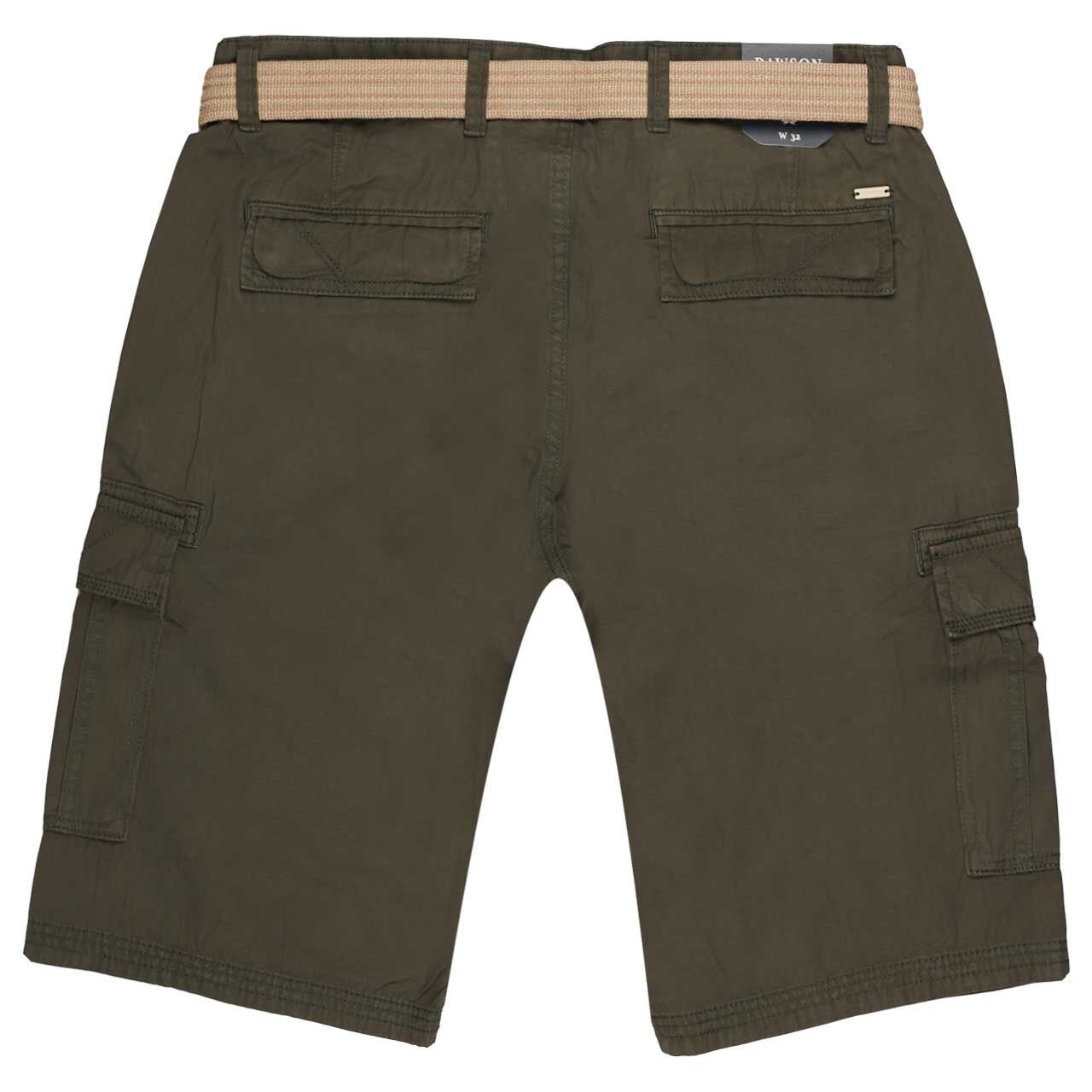 Cargo Baumwoll Bermuda Dawson von Lerros in Olivgrün, Rückansicht