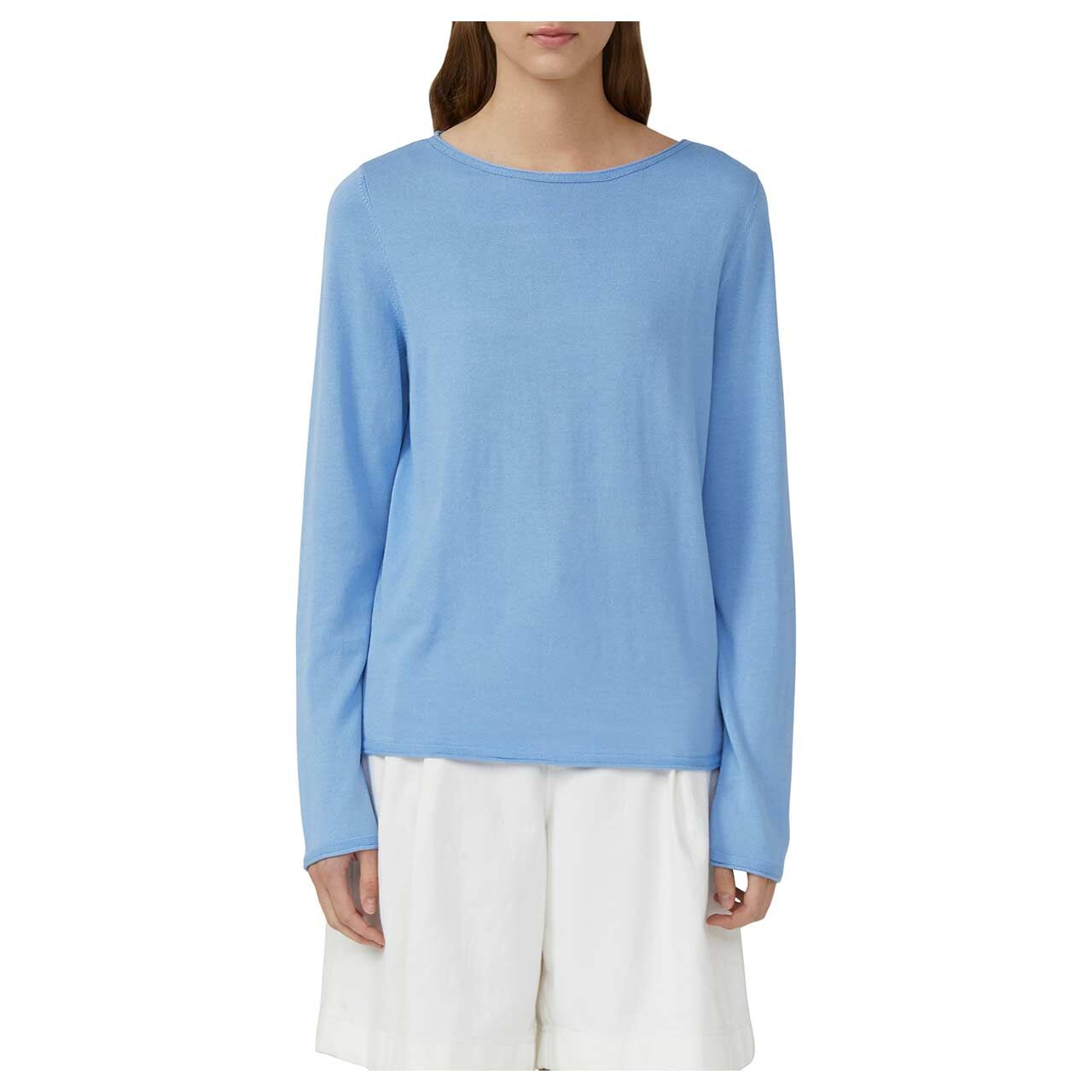 s.Oliver Damen Pullover in Hellblau, Nahaufnahme Model Vorderansicht