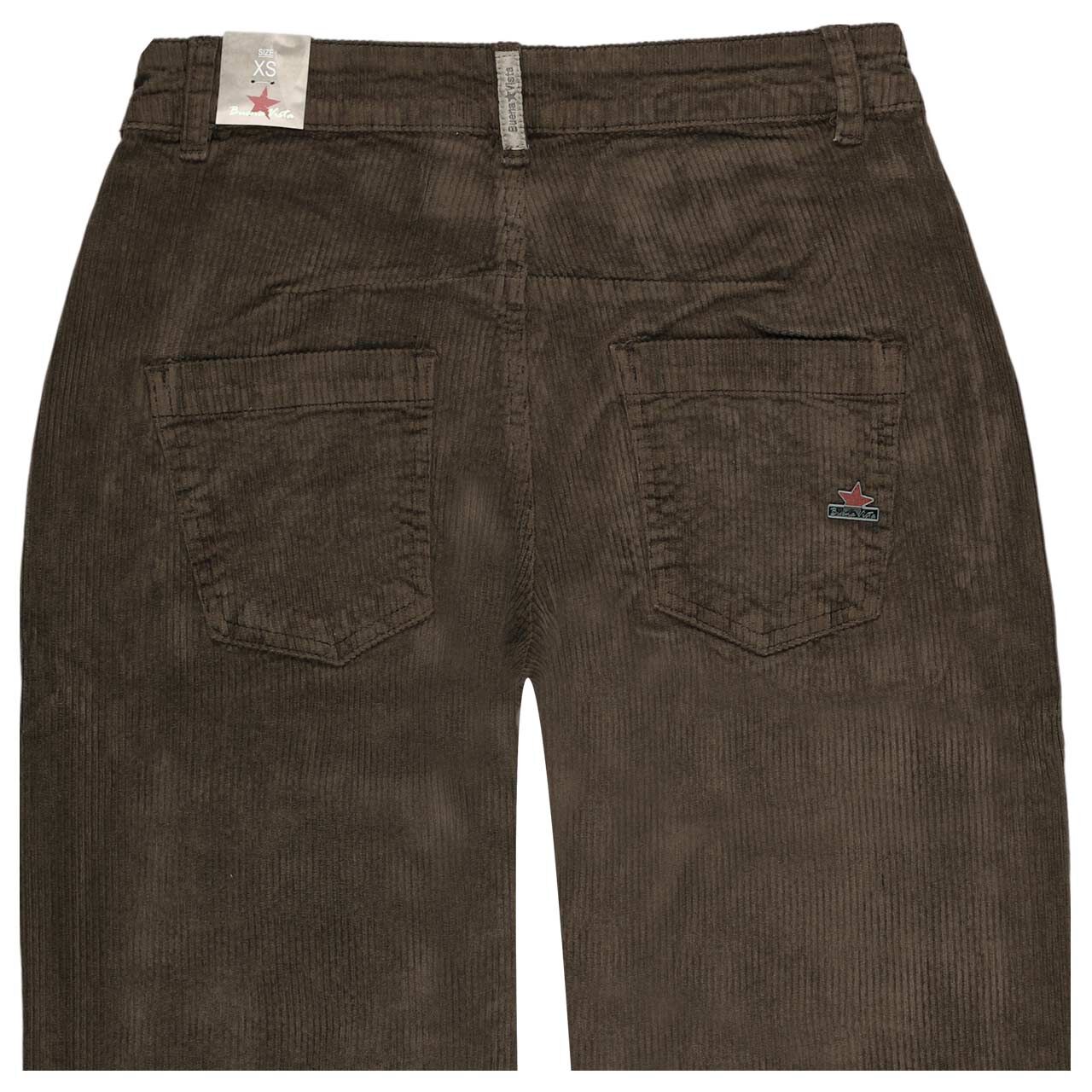 Damen Cordhose Barrel 7/8 Corduroy von Buena Vista in Dunkelbraun, detaillierte Rückansicht
