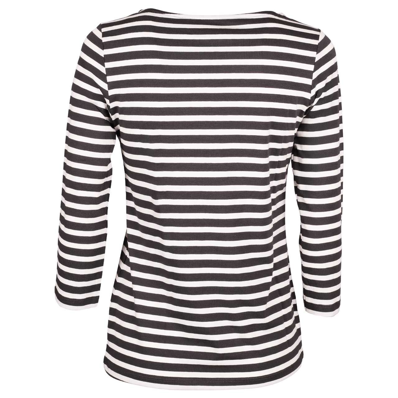 Damen 3/4 Arm Shirt von Munich Freedom in Dunkelgrau gestreift, Rückansicht
