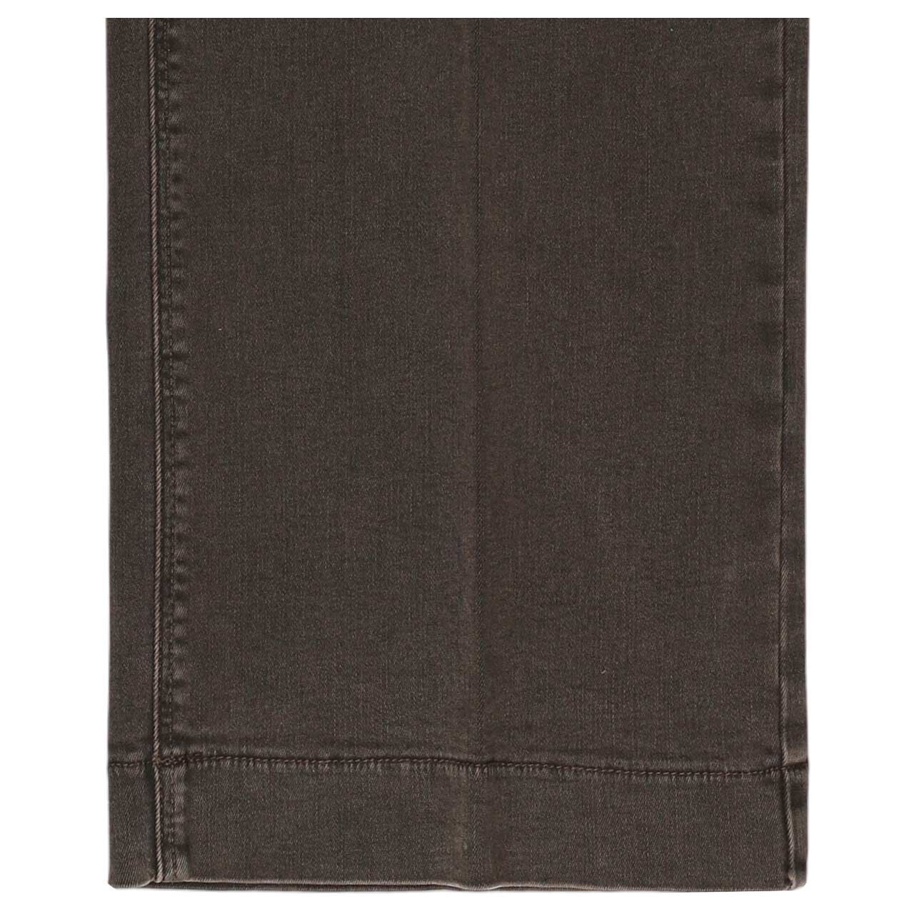 Stretch Damenjeans Wide von MAC in Dunkelbraun, Detailansicht vom Saum