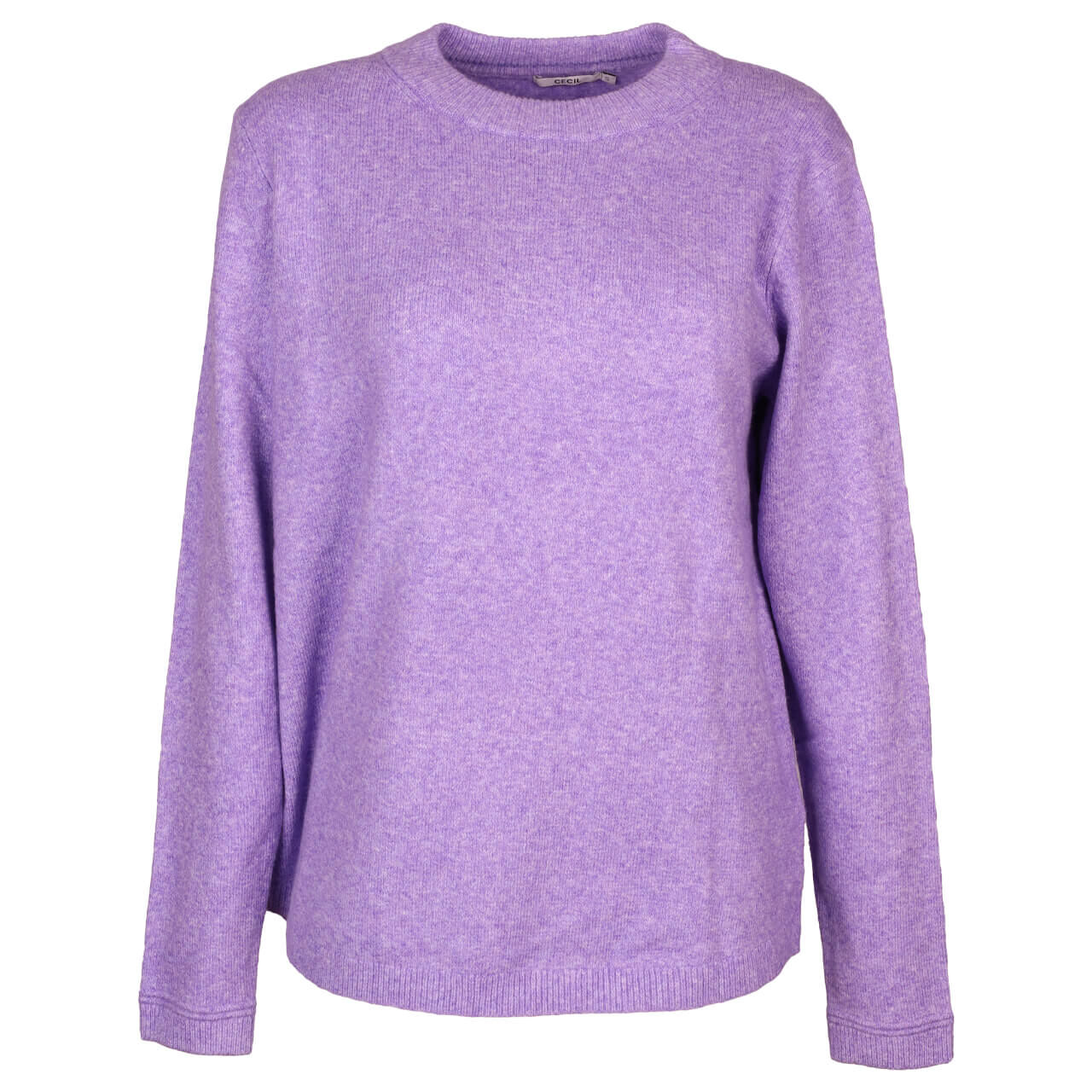 Cecil Damen Pullover Cosy High Round Neck wild lilac melange