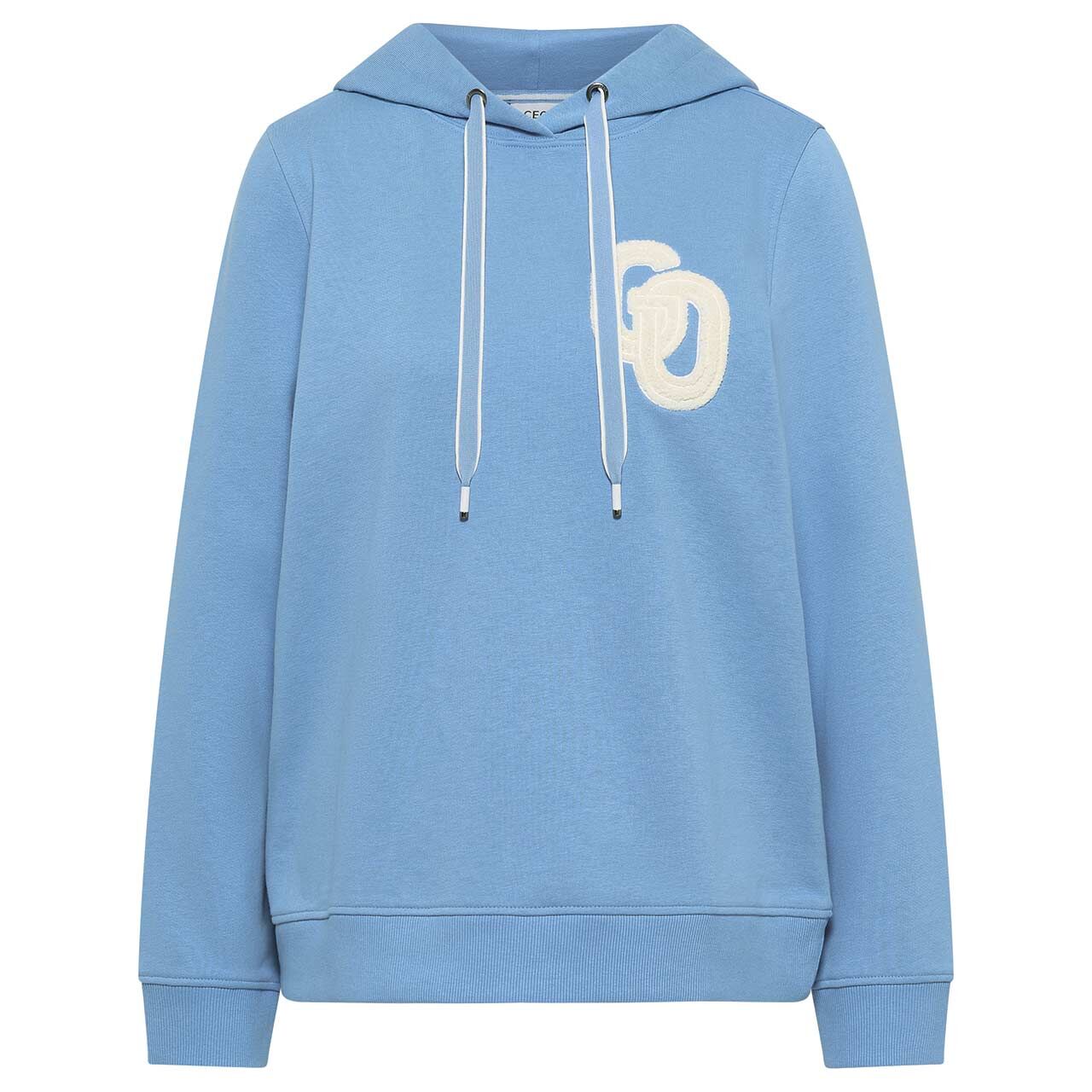 Cecil Damen Hoodie Sweatshirt Embroidery fountain blue