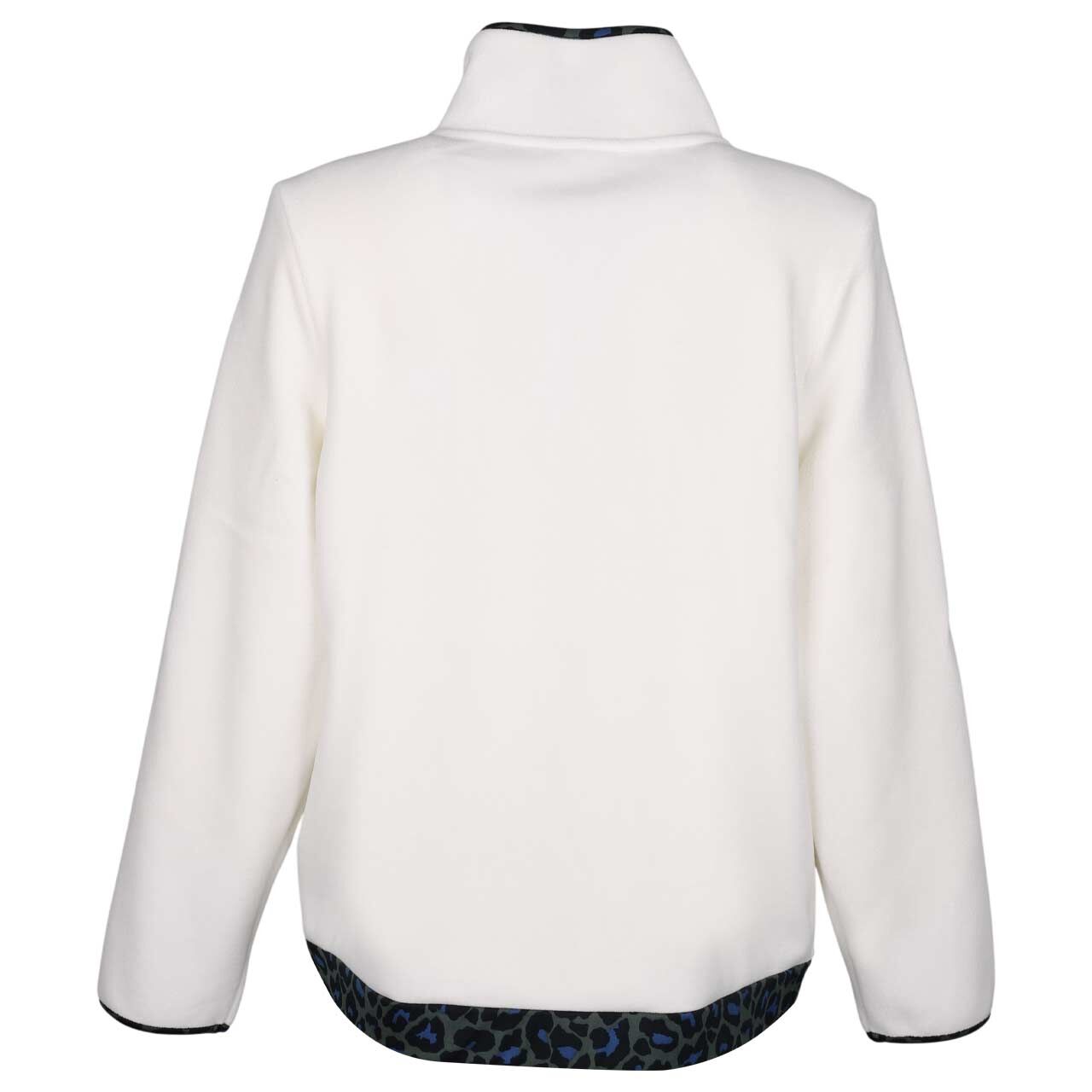Damen Pullover Troyer Fleece von Cecil in Cremeweiß mit Print, Rückansicht