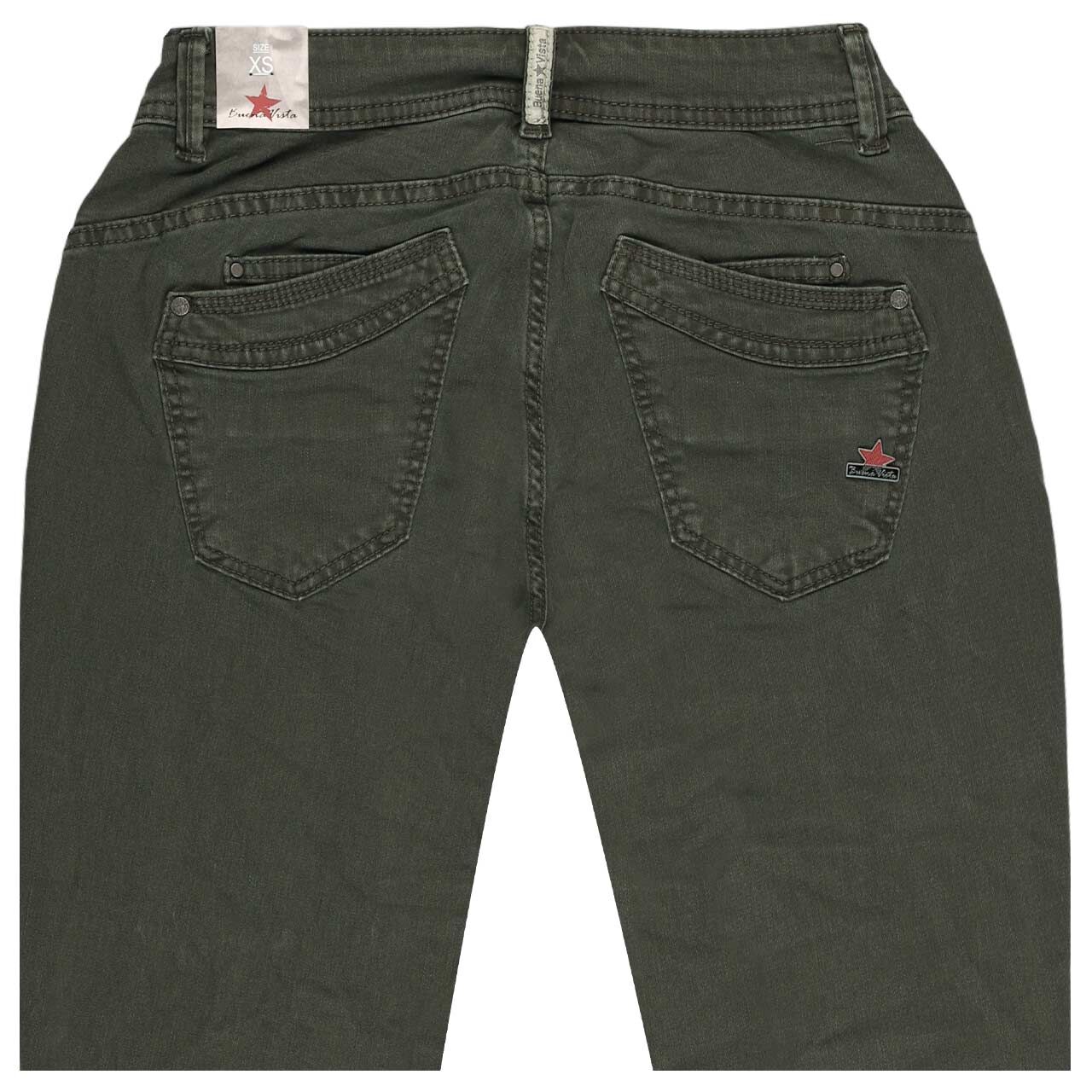 Damen Baumwollhose Malibu Stretch Twill von Buena Vista in Dunkelgrün, detaillierte Rückansicht