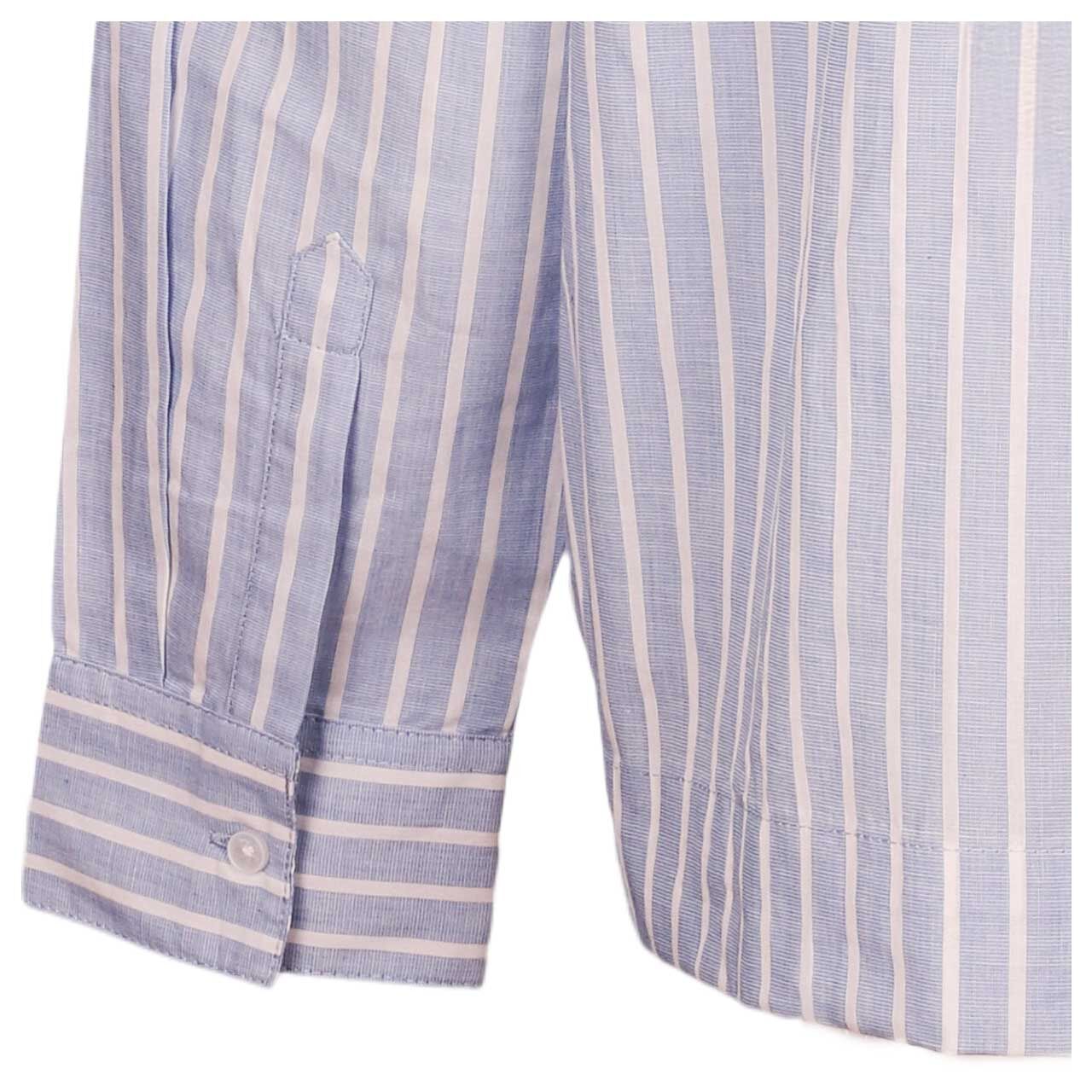 Damen Langarm Bluse Stripe von Cecil in Hellblau gestreift, detaillierte Rückansicht