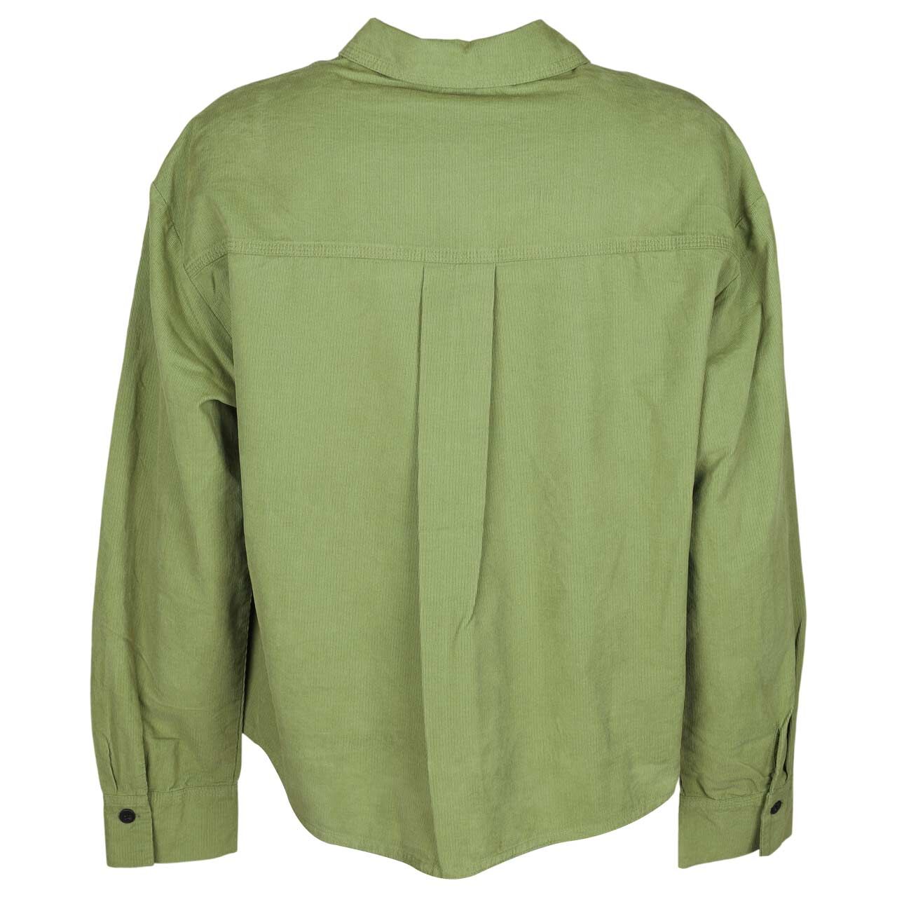 Damen Langarm Cord Bluse von s.Oliver in Olivgrün, Rückansicht