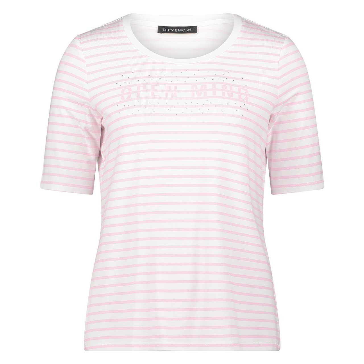 Betty Barclay Damen T-Shirt cream rosé sparkle striped