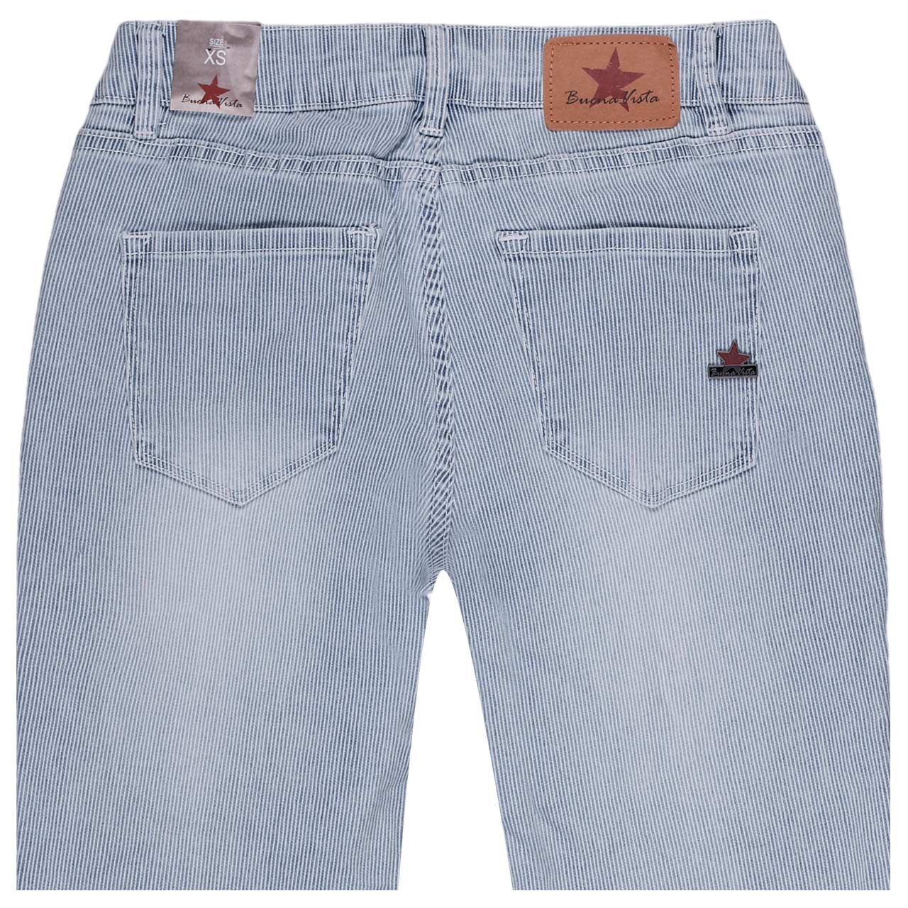 Damenjeans Italy V 7/8 Stretch Denim von Buena Vista in Blau gestreift, detaillierte Rückansicht