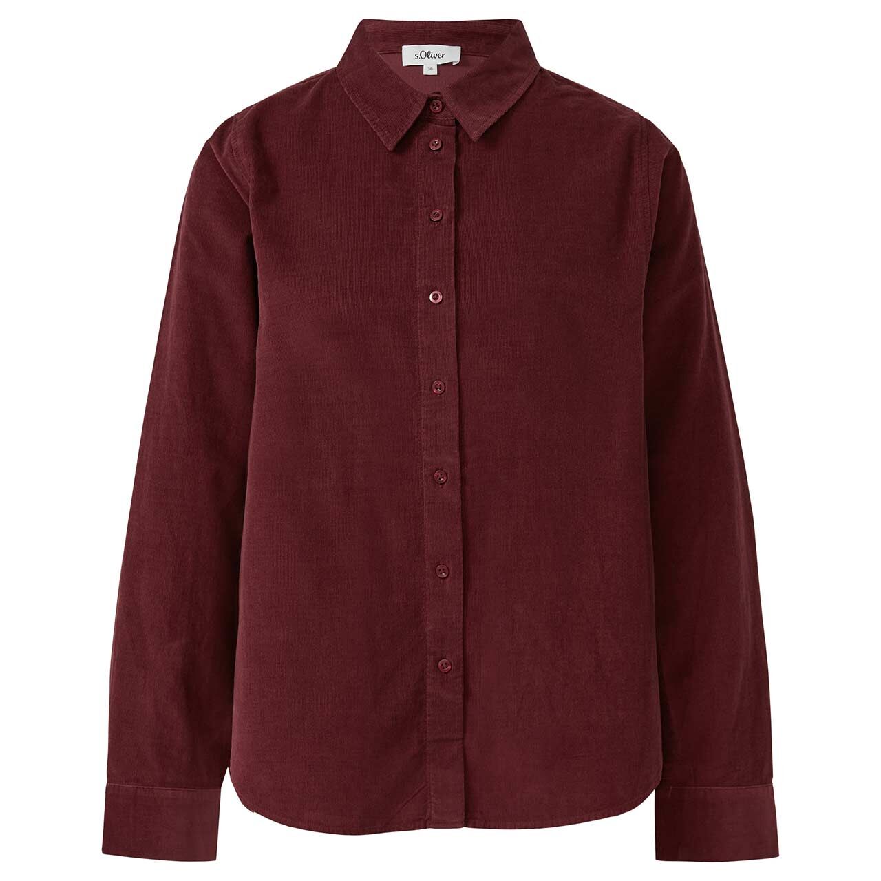 s.Oliver Damen Langarm Cord Bluse dark merlot