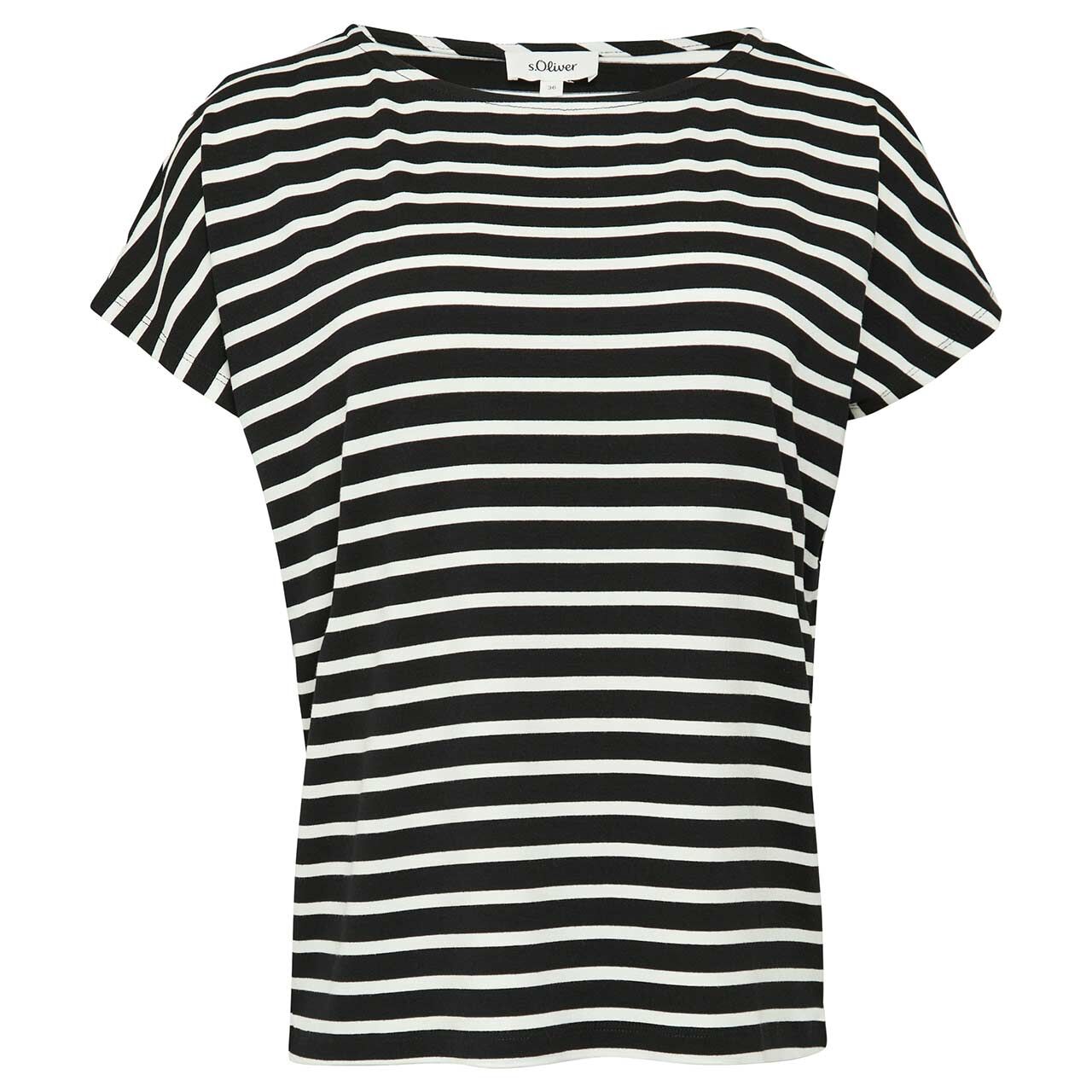 s.Oliver Damen T-Shirt black white stripes s.Oliver Damen T-Shirt black white stripes