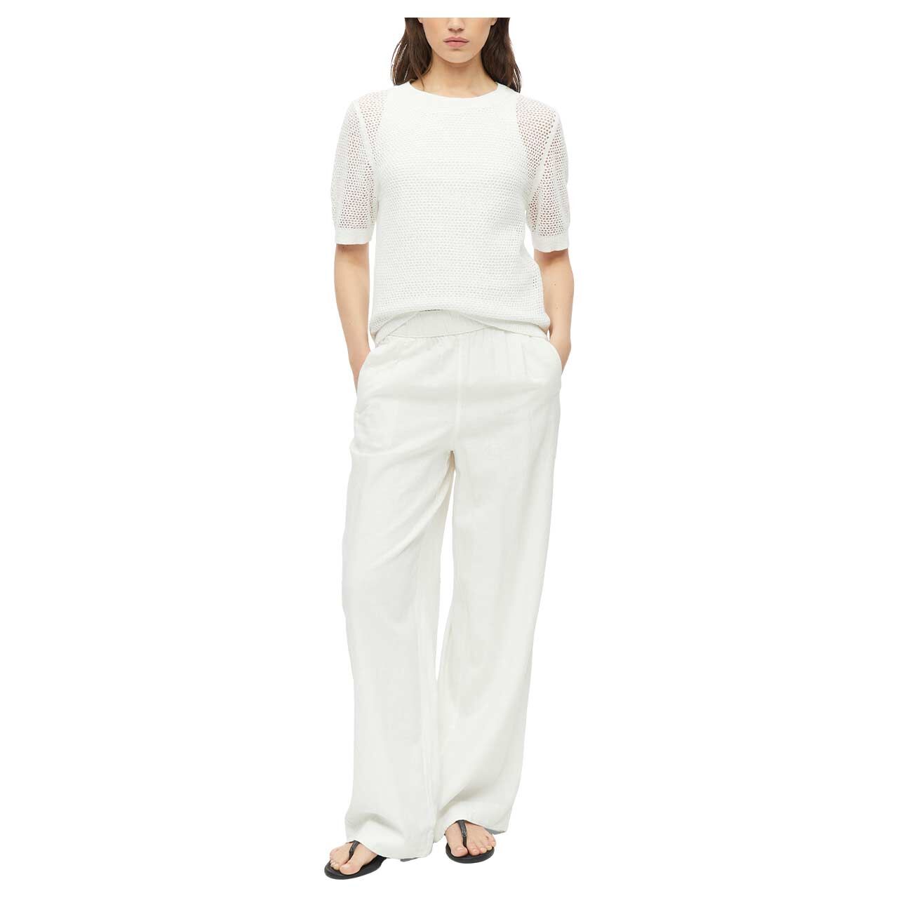 Damen Kurzarm Pullover von s.Oliver in Weiß, Ganzkörperansicht am Model