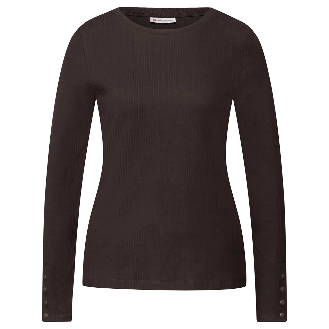Street One Damen Langarm Shirt Buttons at Cuffs deep roast brown